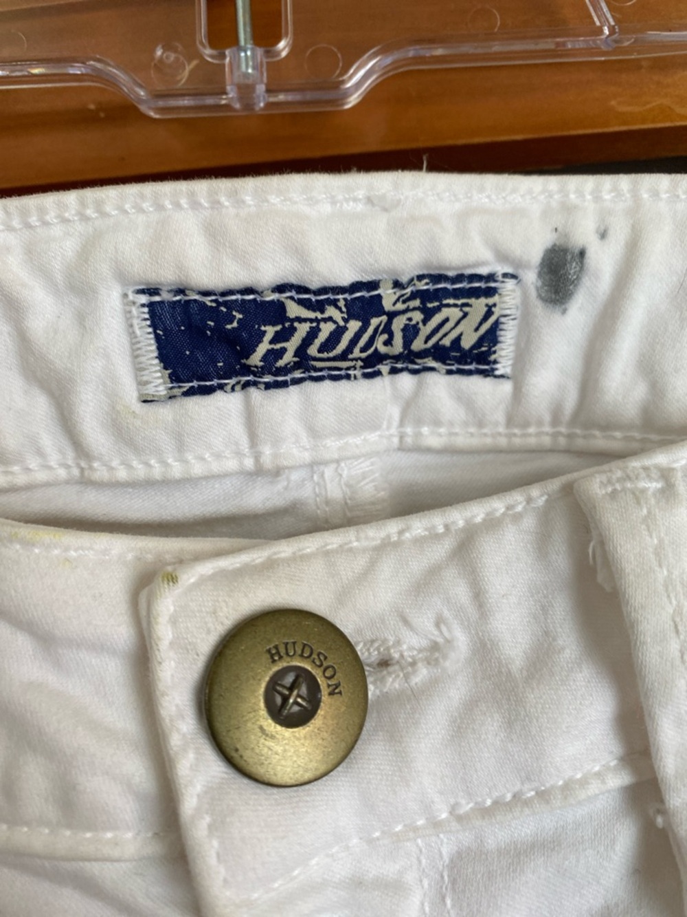 Hudson Jeans Women's 28/33” Straight-Leg White Denim Pants Flap Pockets Designer - Picture 2 of 13